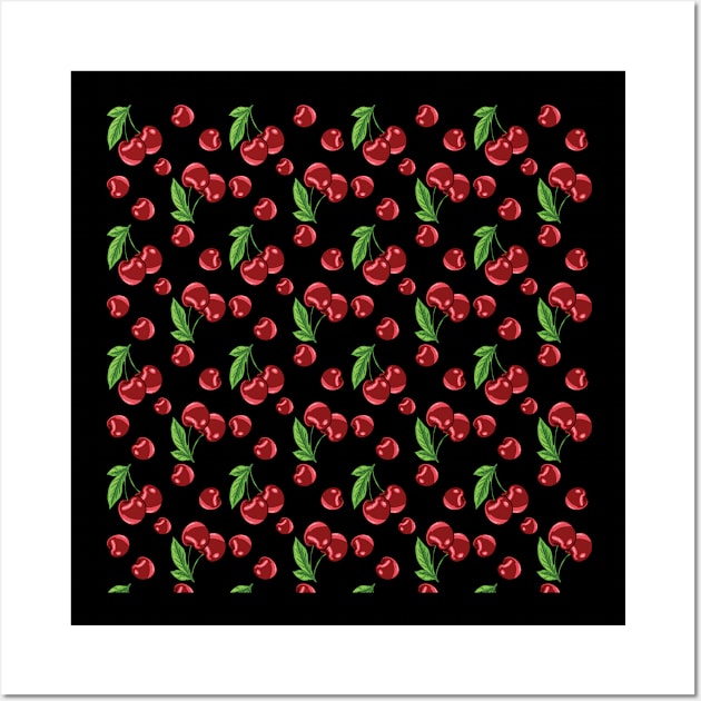 Cool Cherry Fruit Pattern Wall Art by c1337s